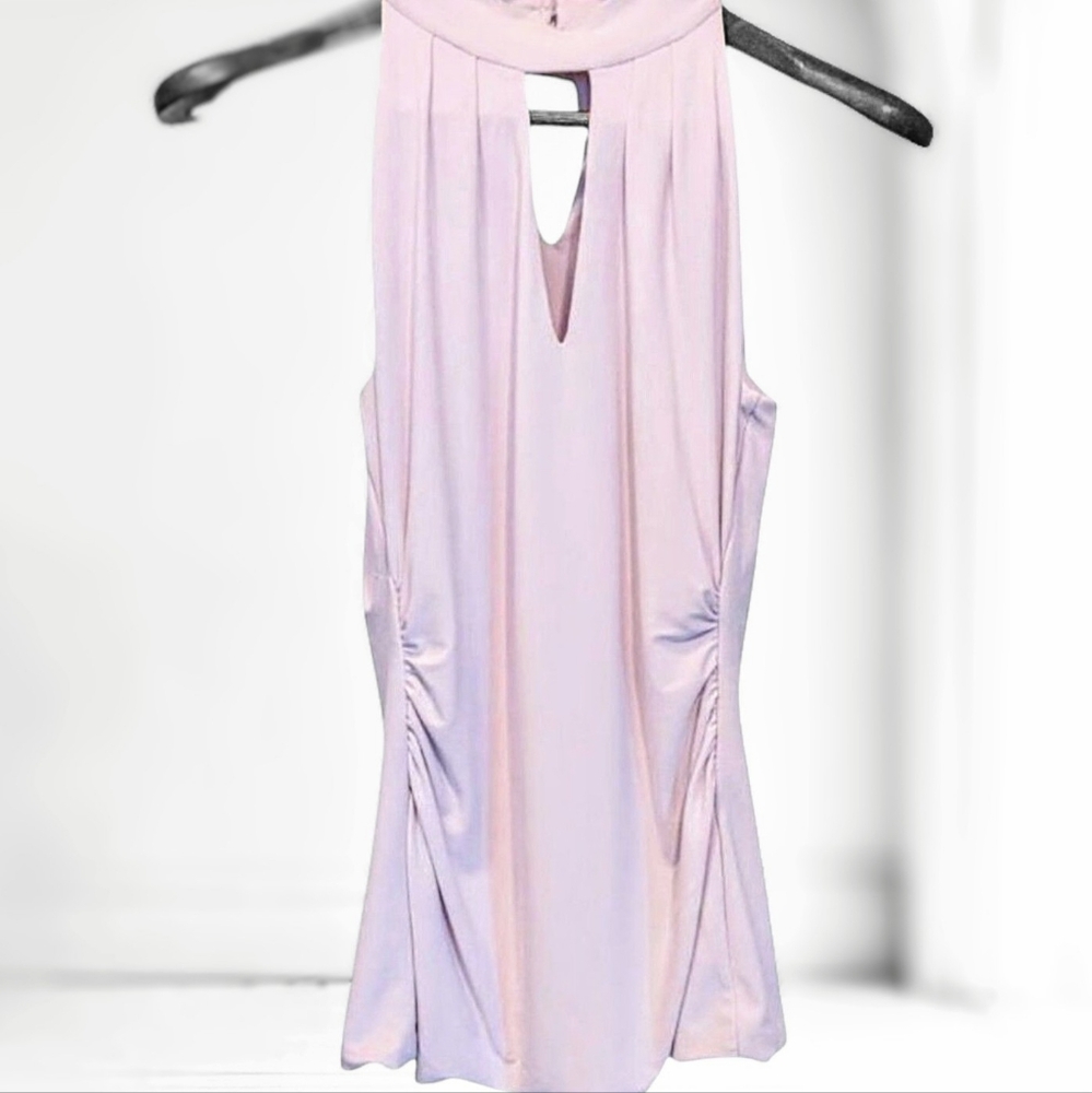 White House Black NWOT Market Keyhole Halter Top Blouse Size XS Light Lavender